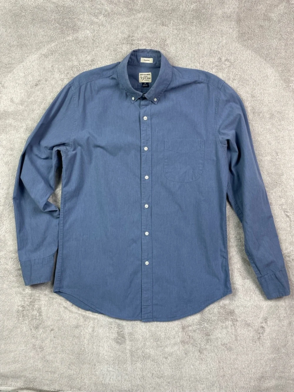 J.‎ Crew Men's Secret Wash Shirt - Medium - Classic Fit - Blue Stretch Cotton